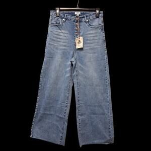 Easel Medium Wash 5 Button Fly wide leg medium 27" waist Boho California NWT